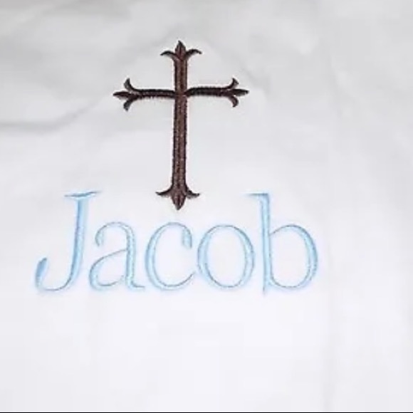 Size 0-3 Months Baby Jay White One Piece Romper Easter Sleeper JACOB Cross New - Picture 4 of 5